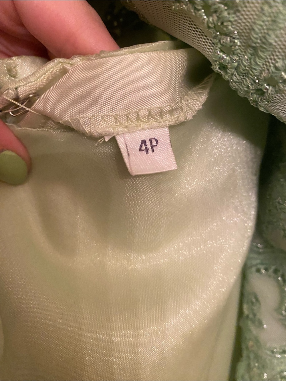Dave & Johnny Light Green Lace Bodice Maxi Dress - Picture 7 of 7